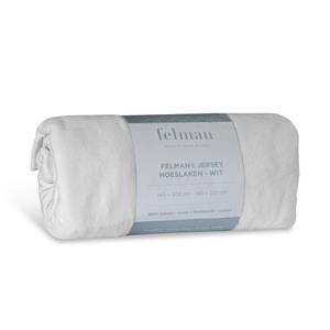 Budget-Bed.nl - Felman Hoeslaken Enkel Jersey - Wit - 140/160 x 200/220