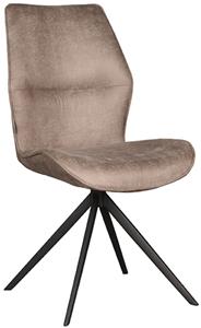 Eetkamerstoel Comfy - Taupe - Micro Suede - Zwart Onderstel