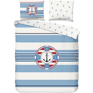 Pure We are Sailing Dekbedovertrek Blauw-1-persoons (140 x 200/220 cm)