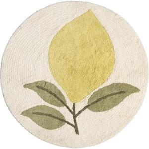 Leen Bakker Vloerkleed Lemon - wit/geel - Ø100 cm