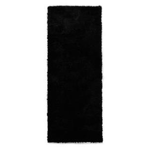 Tapeso Hoogpolige loper velvet - Posh zwart - 80x300 cm