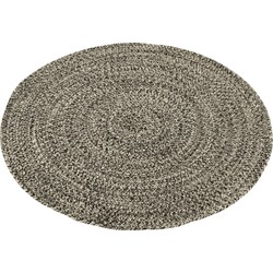 J-Line  Tapijt Miami Outdoor Polyester Zwart|wit Small - 120x120x1cm