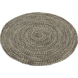 J-Line  Tapijt Miami Outdoor Polyester Zwart|wit Medium - 150x150x1cm