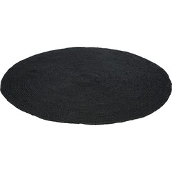 J-Line  Tapijt Rond Jute Zwart - 150x150x1cm