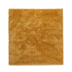 Tapeso Vierkant hoogpolig vloerkleed velvet - Posh goud - 280x280 cm