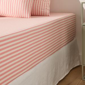 LA REDOUTE INTERIEURS Katoenen hoeslaken met omslag 30 cm, perzikkleur, Soizic