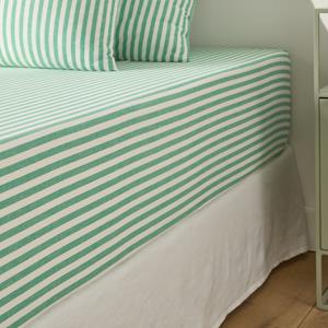 LA REDOUTE INTERIEURS Katoenen hoeslaken, omslag 30 cm, groen, Soizic