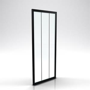 Aurlane  Zijwand Factory 80 X 200cm - Zwart Profiel - 6 Mm Helder Glas