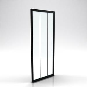 Aurlane  Zijwand Factory 90 X 200cm - Zwart Profiel - 6 Mm Helder Glas