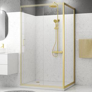 Aurlane  Zijwand Factory 90 X 200cm - Goud Profiel - 6 Mm Helder Glas