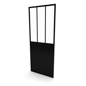 Aurlane  Zijwand Fabrik 90 X 200cm - Zwart Profiel - 5 Mm Helder Glas