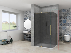Van Rijn ST08 zijwand met rook glas 90x200cm messing