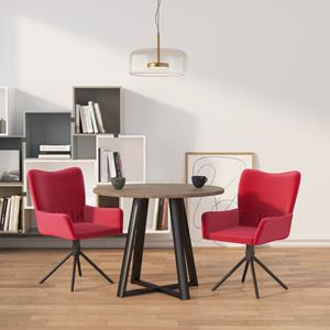 VidaXL Eetkamerstoelen draaibaar 2 st fluweel wijnrood