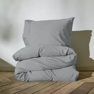 Auping Pearl Grey Satin Dekbedovertrek