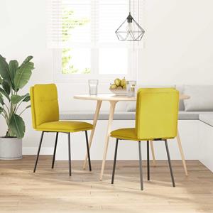 vidaXL Eetkamerstoelen 2 st fluweel geel