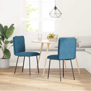vidaXL Eetkamerstoelen 2 st fluweel blauw