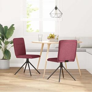 vidaXL Eetkamerstoelen 2 st stof wijnrood