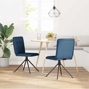 vidaXL Eetkamerstoelen 2 st stof blauw