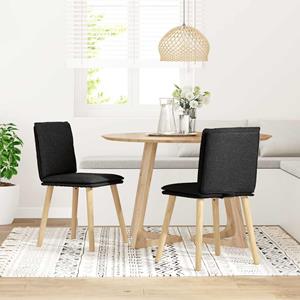 vidaXL Eetkamerstoelen 2 st stof zwart