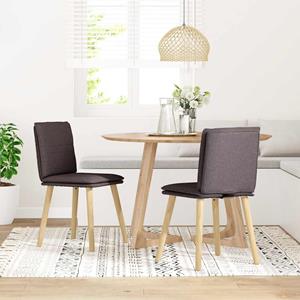 vidaXL Eetkamerstoelen 2 st stof donkerbruin