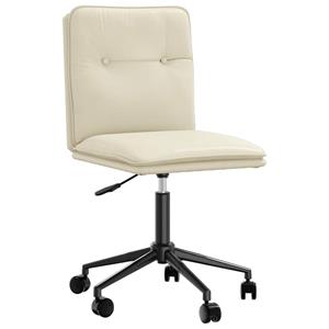 vidaXL Eetkamerstoelen 2 st kunstleer crèmekleurig