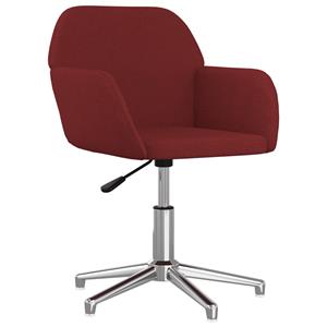 vidaXL Eetkamerstoelen draaibaar 2 st stof wijnrood