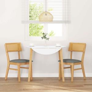 vidaXL Eetkamerstoelen met kussens 2 st massief hout rubber