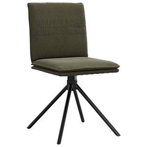 vidaXL Eetkamerstoelen 4 st Legergroen imitatiesuède leer