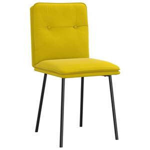 vidaXL Eetkamerstoelen 6 st fluweel geel
