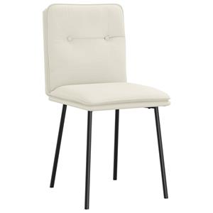 vidaXL Eetkamerstoelen 6 st fluweel crèmekleurig