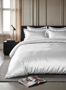 RoyalTextile - Glossy Dekbedovertrek - Wit - Satijn - 140 x 220