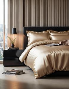 RoyalTextile - Glossy Dekbedovertrek - Taupe - Satijn - 240 x 220