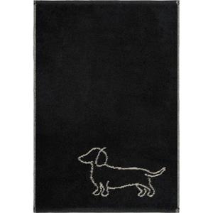 Cawö Cawo We love Dogs gemustert 6248 Badlaken 80x150 schwarz/beige