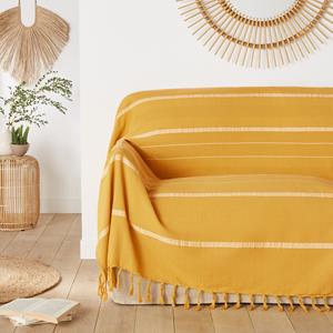 LA REDOUTE INTERIEURS Gestreerpte plaid in katoen met franjes, Nedo