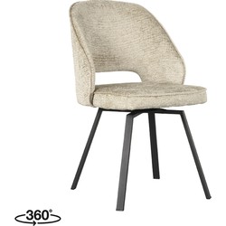 LABEL51 Eetkamerstoel Lewis - Beige - Fluweel