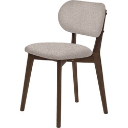Giga Living  Eetkamerstoel Beige|Walnoot - Stilo - Set van 2