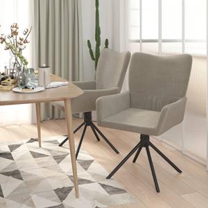 vidaXL Eetkamerstoelen draaibaar 2 st fluweel lichtgrijs