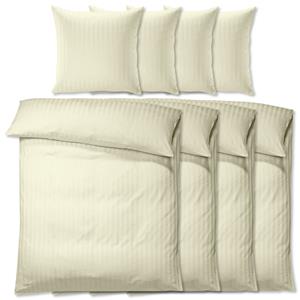 PULSIVA Dekbedovertrekset Satina 20 mm; 155x220 cm (BxL), 80x80 cm (LxB); champagne; 4 set / verpakking