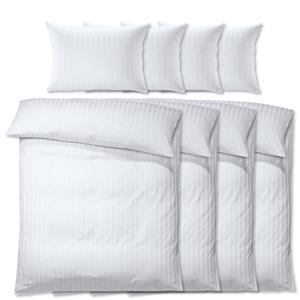 PULSIVA Dekbedovertrekset Satina 20 mm; 160x210 cm (BxL), 65x100 cm (LxB); wit; 4 set / verpakking