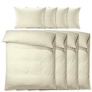 PULSIVA Dekbedovertrekset Satina 20 mm; 160x210 cm (BxL), 65x100 cm (LxB); champagne; 4 set / verpakking