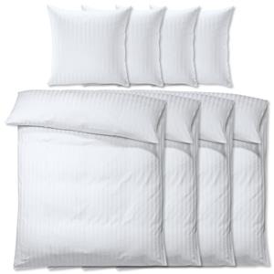 PULSIVA Dekbedovertrekset Satina 20 mm; 155x220 cm (BxL), 80x80 cm (LxB); wit; 4 set / verpakking