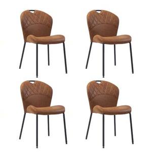 Bronx71 Stapelbare eetkamerstoel Fay eco-leer cognac - Eetkamerstoelen