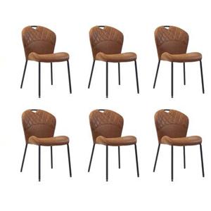 Bronx71 Stapelbare eetkamerstoel Fay eco-leer cognac - Eetkamerstoelen