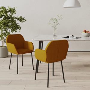 VidaXL Eetkamerstoelen 2 st fluweel bruin