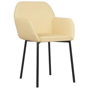 VidaXL Eetkamerstoelen 2 st fluweel crèmekleurig
