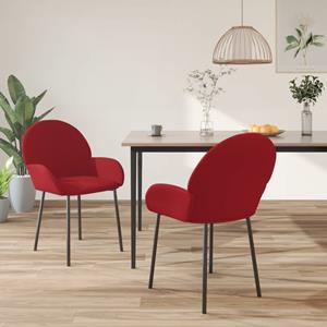VidaXL Eetkamerstoelen 2 st fluweel wijnrood