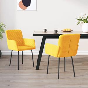 VidaXL Eetkamerstoelen 2 st fluweel geel
