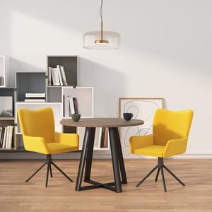 VidaXL Eetkamerstoelen draaibaar 2 st fluweel geel