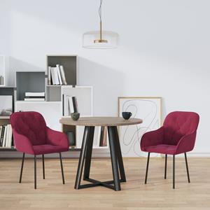 VidaXL Eetkamerstoelen 2 st fluweel wijnrood