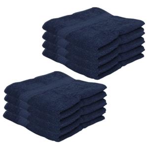 Jassz 8x Voordelige handdoeken navy blauw 50 x 100 cm 420 grams -